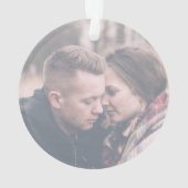 エレガント初めてのクリスマスモダン写真 オーナメント (裏面)