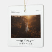 エレガント初めてのクリスマス台本Mr.And Mrs.Photo セラミックオーナメント (左)