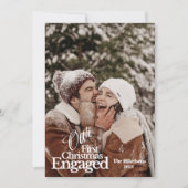 エレガント初めてのクリスマス婚約した シーズンカード (正面)