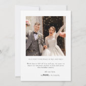 エレガント初めてのクリスマス結婚したNewlyweds 2枚の写真 シーズンカード (裏面)