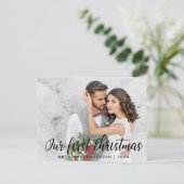 エレガント初めてのクリスマス結婚の写真 ポストカード (スタンド正面)