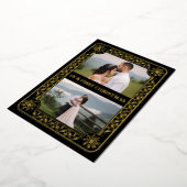 エレガント初めてのクリスマス2フォト金ゴールドカスタム 箔シーズンカード (回転した状態)