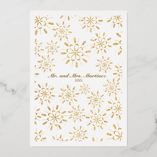 エレガント初めてのクリスマス2フォト金ゴールドカスタム 箔シーズンカード (裏面)