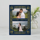 エレガント初めてのクリスマス2フォト金ゴールドカスタム 箔シーズンカード (立ち正面)