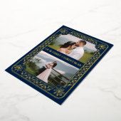 エレガント初めてのクリスマス2フォト金ゴールドカスタム 箔シーズンカード (回転した状態)