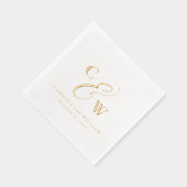 エレガント初期シンプル名の日結婚付 箔ナプキン (右)