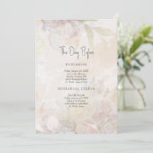 エレガント前の淡い色のフローラ結婚 招待状 (スタンド正面)