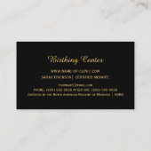 エレガント助産師ブラックフェイク金ゴールド妊婦 名刺 (裏面)