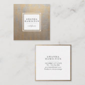 エレガント動揺してスタイリッシュ灰色金ゴールドプロフェッショナル スクエア名刺 (正面/裏面)
