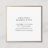 エレガント動揺してスタイリッシュ灰色金ゴールドプロフェッショナル スクエア名刺 (裏面)