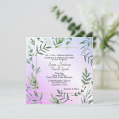 エレガント動植物ラベンダー結婚ズ 招待状 (スタンド正面)
