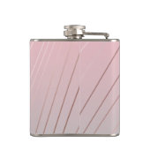 エレガント勾配ピンク灰色パターンバラ金ゴールド フラスク (裏面)