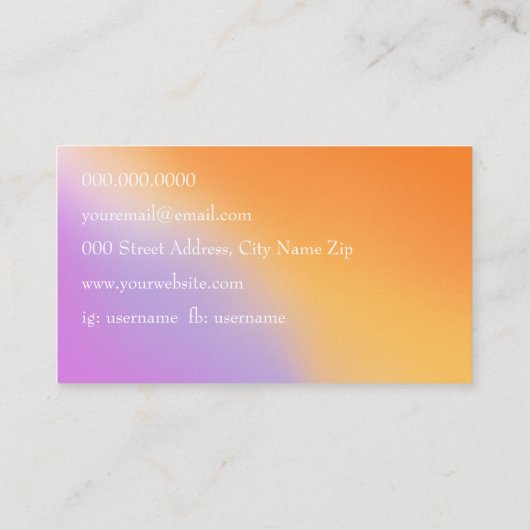 エレガント勾配名刺 名刺 (裏面)