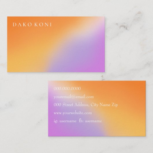 エレガント勾配名刺 名刺 (正面/裏面)