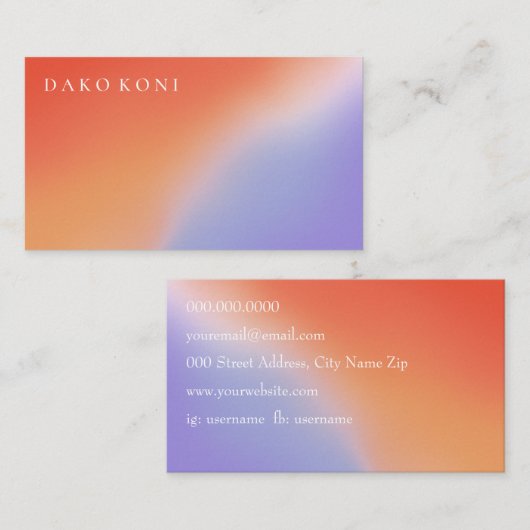 エレガント勾配名刺 名刺 (正面/裏面)