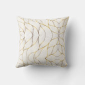 エレガント勾配黄金の線形パターン クッション (裏面)