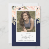 エレガント卒シンプル者モダンフローラ 招待状 (正面)