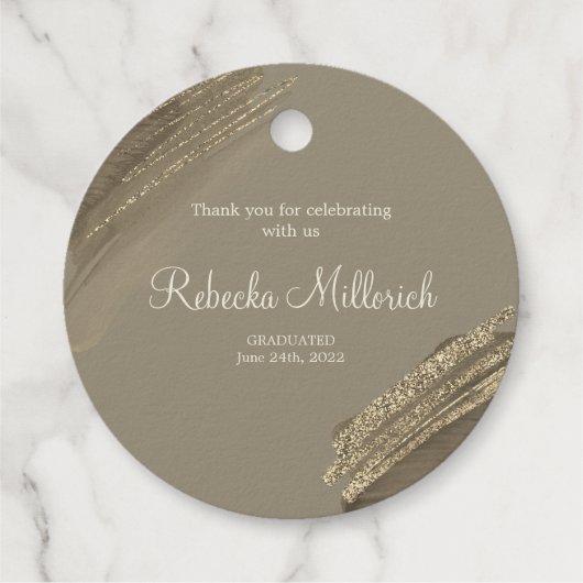 エレガント卒業きらめくありが実在と フェイバータグ (裏面)