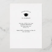 エレガント卒業アーチフォト卒業ブラック金ゴールド 箔招待状 (裏面)