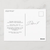 エレガント卒業シンプル1枚写真卒業 ポストカード (裏面)