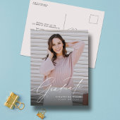 エレガント卒業シンプル1枚写真卒業 ポストカード