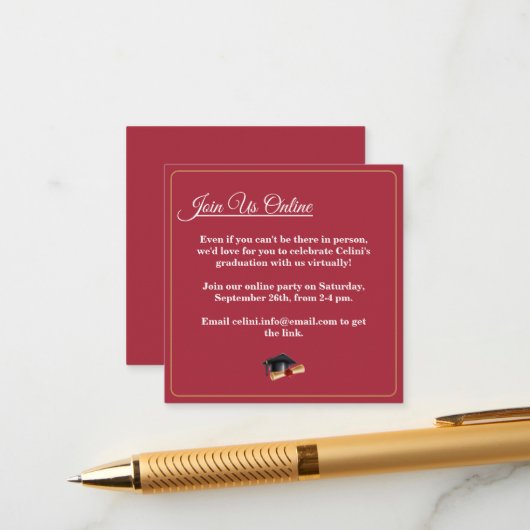 エレガント卒業モダンパーティのエンクロージャカード エンクロージャーカード (正面/裏面インサイチュ)