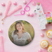 エレガント卒業写真のスクリプト ペーパープレート (パーティー)