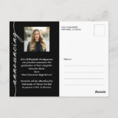 エレガント卒業写真の卒業のお知らせ ポストカード (裏面)