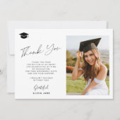 エレガント卒業写真の卒業サンキューカード 招待状 (正面)