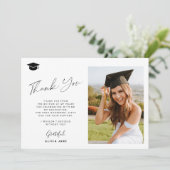 エレガント卒業写真の卒業サンキューカード 招待状 (スタンド正面)
