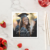 エレガント卒業写真の大学院名 スタンダードカクテルナプキン (インサイチュ)