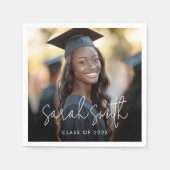 エレガント卒業写真の大学院名 スタンダードカクテルナプキン (正面)
