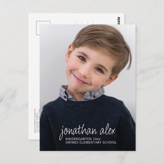 エレガント卒業写真の発表 ポストカード (正面/裏面)