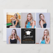 エレガント卒業写真コラージュ2025年卒業 案内状 (正面)