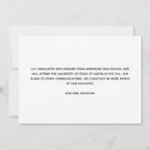 エレガント卒業写真コラージュ2025年卒業 案内状 (裏面)