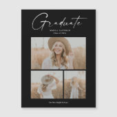 エレガント卒業写真コラージュ マグネット招待状 (正面)