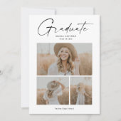 エレガント卒業写真コラージュ 招待状 (正面)