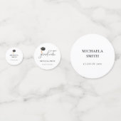 エレガント卒業写真ブラック卒業キャップ コンフェッティ (裏面)