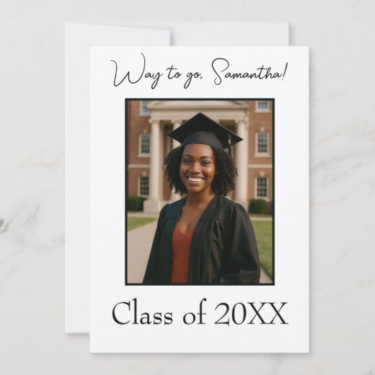 エレガント卒業写真モダン 招待状 (正面)