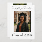 エレガント卒業写真モダン 招待状 (正面/裏面)