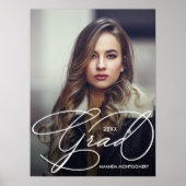 エレガント卒業写真卒業パーティー ポスター (正面)