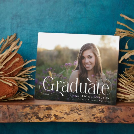 エレガント卒業写真記念の台本 フォトプラーク (側面)