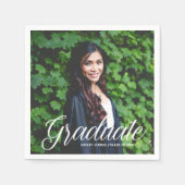 エレガント卒業写真2025年度卒業パーティー スタンダードカクテルナプキン (正面)