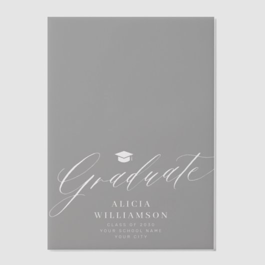 エレガント卒業式の暗黒放送 ベラム紙招待状 (正面)