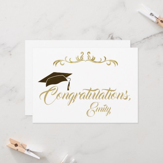 エレガント卒業式 カード (正面/裏面インサイチュ)
