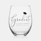 エレガント卒業式 ステムなしワイングラス (正面)