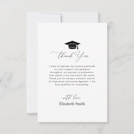 エレガント卒業感謝していYouフォトカード サンキューカード (裏面)