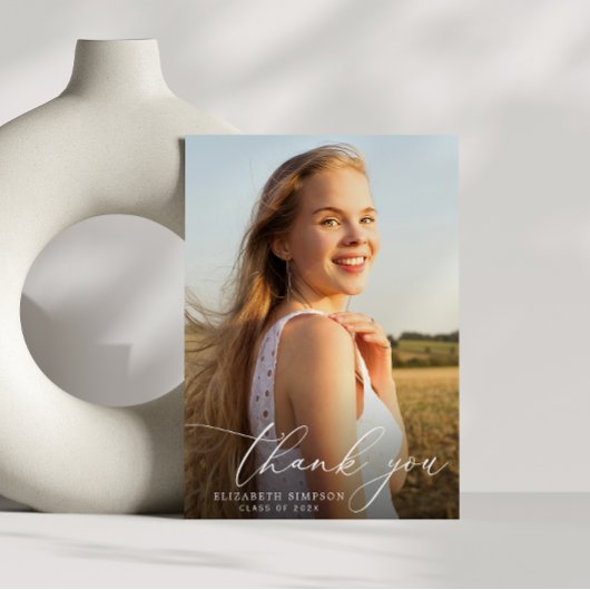エレガント卒業感謝していYouフォトカード サンキューカード