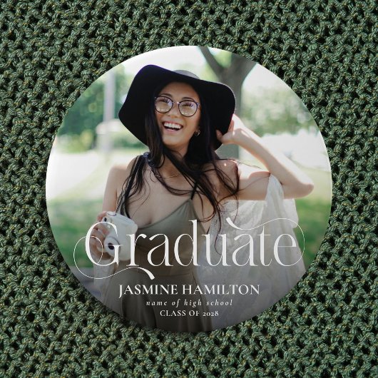 エレガント卒業書体 缶バッジ