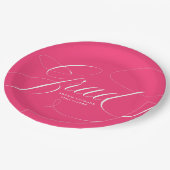 エレガント卒業書法学熱ピンク卒業 ペーパープレート (アングル)